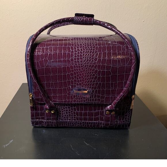 SeneGence Luxury Large Makeup Case Snake Skin Purple - Picture 1 of 3